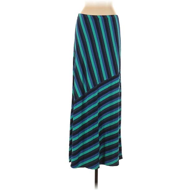 New Matty M Women's Long Full Length Skirt Black White Leaf Pattern M-L